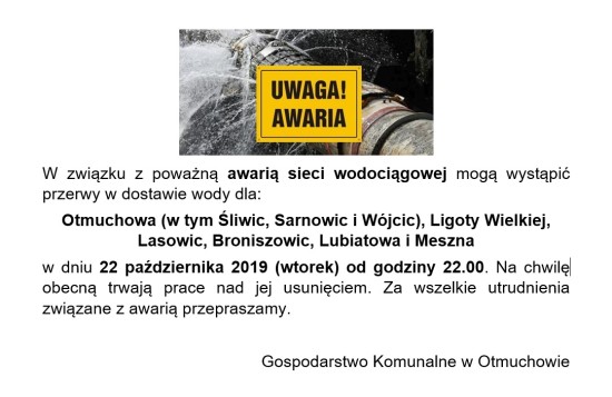 awaria wodociągu