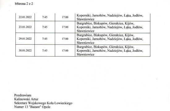 Wojskowe Koło Łowieckie nr 13 Bażant 2021 2022 uzupełnienie str. 2